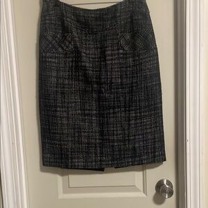 Alberto MAKALI, New York Paris Milano Elegant Black and Gray Tweed Skirt